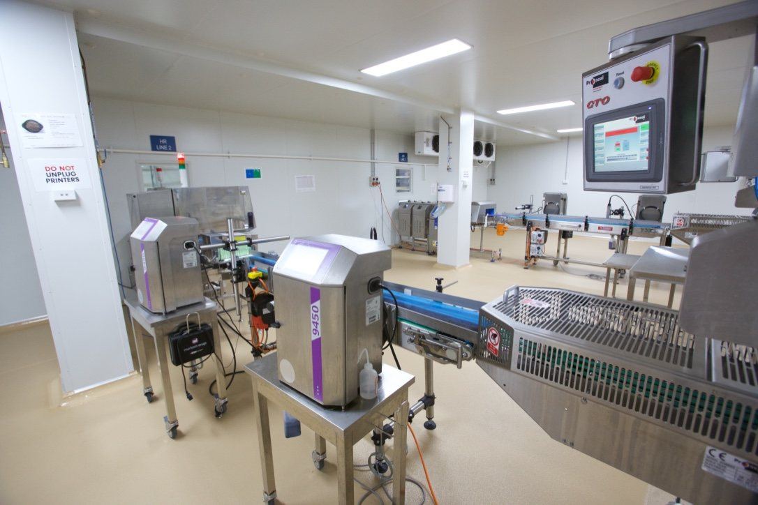 Kitchen Food Company, packaging line with control panel and conveyor equipment, built by HP Constructions