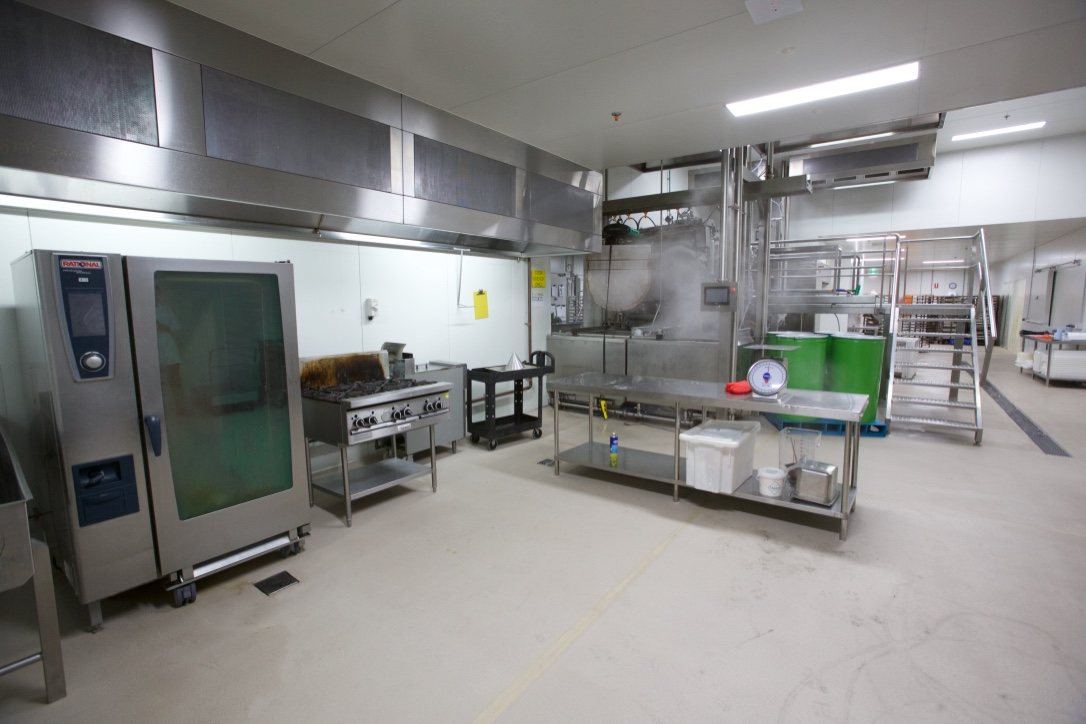 Kitchen Food Company, commercial kitchen with large stainless combi oven and benches, built by HP Constructions