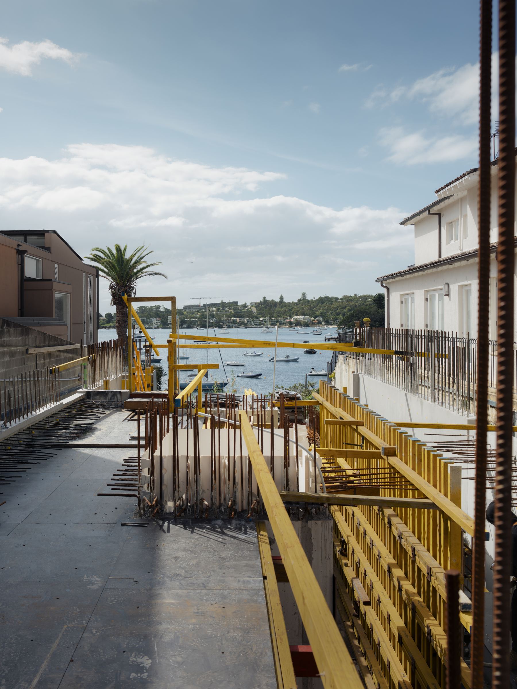 Vaucluse new home under construction, formwork with harbour views, HP Constructions